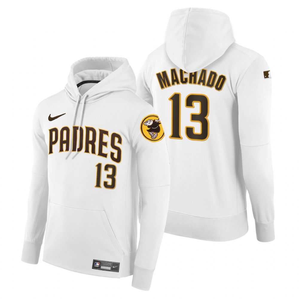 Men Pittsburgh Pirates 13 Machado white home hoodie 2021 MLB Nike Jerseys